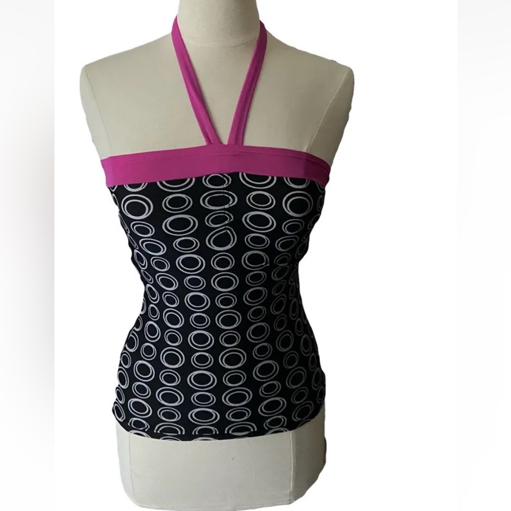 Lime Ricki swim‎ top 90s 2000s halter two piece bikini modest